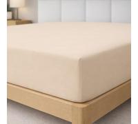 Degrees Home Collection - Drap-Housse 105x190 cm en Microfibre Douce - pour Matelas Jusqu’à 33 cm - Certifié Oeko-TEX - Beige
