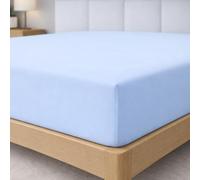 Degrees Home Collection - Drap-Housse 160x190 cm en Microfibre Douce - pour Matelas Jusqu’à 33 cm - Certifié Oeko-TEX - Bleu Ciel