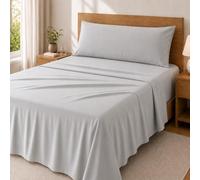 Degrees Home - Collection - Parure de draps 3 pièces - Drap Housse, Drap de Dessus et taie d'oreiller - Lit 90 cm - 100% Polyester -Gris