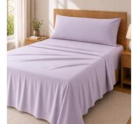 Degrees Home - Collection - Parure de draps 3 pièces - Drap Housse, Drap de Dessus et taie d'oreiller - Lit 90 cm - 100% Polyester - Lilas