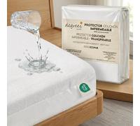 Degrees Home Ecopur - Protège-Matelas Imperméable 100% Coton (135x190/200) - Alèse Drap-Housse Respirante sans Fermeture, Certifiée Oeko-Tex, Lavable à 60°C, Élastique 30 cm