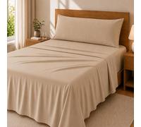 Degrees Home - Premium - Parure de draps 90 x 200-3 Pièces - Drap 90 x 200 - Drap Housse 90 x 200-1 Taie d'oreiller 80x50, Beige