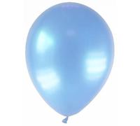 DEGUISE TOI - 12 Ballons métallisés bleu clair 28 cm - 12 Ballons - Taille Unique - Bleu - Decoration/Animation - caoutchouc - - Carnaval