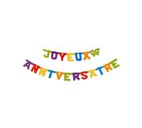 DEGUISE TOI - Guirlande Joyeux anniversaire découpée colorée -