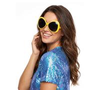 DEGUISE TOI - Lunettes disco adulte jaune - Lunettes - Taille Unique - Jaune - Accessoires pour déguisement - Plastique - - Carnaval