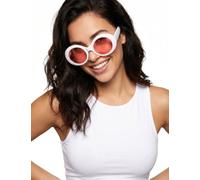 DEGUISE TOI - Lunettes rondes blanches plastique adulte - Lunettes - Taille Unique - Blanc - Accessoires pour déguisement - Plastique - - Carnaval