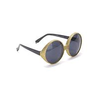 DEGUISE TOI - Lunettes rondes paillettées or adulte - Lunettes - Taille Unique - Doré - Accessoires pour déguisement - Plastique - - Carnaval