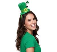 DEGUISE TOI - Serre-tête mini chapeau tige trèfle femme Saint Patrick - Chapeau - Taille Unique - Vert - Accessoires pour déguisement - 100% Polyester - A la main -