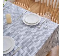 Dehaus® Geo Diamond Nappe Toile Cirée Carrée - Gris, 140 × 140 cm