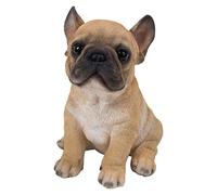 Dehner Bouledogue français, Chiot, env. 18 x 16,5 x 13 cm, polyrésine, Marron, Figurine décorative
