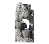 Dehner Fontaine de Jardin Circ avec éclairage LED, env. 89 x 29 x 44,3 cm, polyrésine, Gris