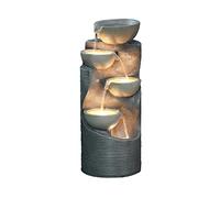 Dehner Fontaine de Jardin Salo avec éclairage LED, env. 81 x 34 x 33 cm, polyrésine, Gris