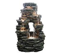 Dehner Fontaine de Jardin Salto avec éclairage LED, Environ 99 x 63,5 x 50 cm, polyrésine, Gris