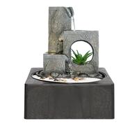 Dehner Fontaine d'intérieur Mana - avec éclairage LED - Environ 23 x 27 x 23 cm - en polyrésine - Gris