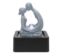 Dehner Fontaine d'intérieur Palila avec éclairage LED - Environ 21,5 x 27 x 18 cm - en polyrésine - Gris
