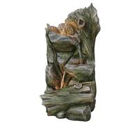 Dehner Grano Fontaine de Jardin Solaire résistante au Gel, Fontaine pour extérieur, avec éclairage LED, env. 79,4 x 40,7 x 37,2 cm, polyrésine, Grise