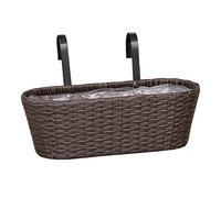 Dehner Jardinière avec Support, env. 30 x 16 x 26 cm, polyrotin, Marron