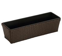 Dehner jardinière pot lot de 3 pots en polyrotin env. 49 x 17 x 18 cm (marron)