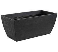 Dehner Jardinière rainurée env. 80 x 40 x 34 cm, Plastique, Anthracite.