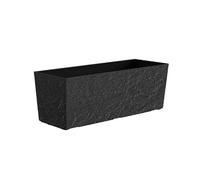 Dehner Jardinière Stone - Pot de Fleurs avec système d'irrigation/Trou de Drainage - Résistant au Gel - Environ 49,5 x 19 x 19 cm - Polypropylène - Anthracite