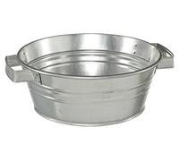 Dehner Pot de Fleurs - Diamètre : 37 cm - Hauteur : 15 cm - Galvanisé - Argenté