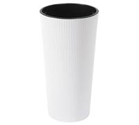 Dehner Pot de Fleurs Lilia, Pot de Fleurs d'intérieur, bac recy nv. Ø 19,6 cm, Hauteur 36,4 cm, en Plastique, Blanc