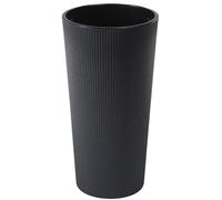 Dehner Pot de Fleurs Lilia, Pot de Fleurs pour l'intérieur, bac à Plantes, recy nv. Ø 19,6 cm, Hauteur 36,4 cm, en Plastique, Anthracite