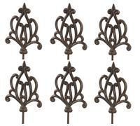 Dehner Poteau d'ornement appointé pour Jardin, 6 pièces, env. 140 x 17.5 x 3,2 cm, en Fonte, Coloris patinés