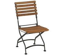 Dehner Tegernsee Chaise Pliante Env. 88 x 57 x 45 cm Bois d'acacia certifié FSC/Acier Naturel/Noir