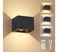 Dehobo 6M Applique Murale à Détecteur de Mouvement avec Télécommande, Applique Murale 3 Couleurs, Lampe Detecteur de Mouvement Interieur Rechargeable 5400mAh pour Escalier Couloir - 1 Pièces