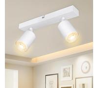 Dehobo Lampe à spots de plafond LED orientables, spots muraux intérieurs GU10 blanc mat, lustre LED moderne de plafond pour chambre à coucher, cuisine, salon, ampoule non incluse