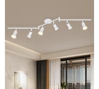 Dehobo Luminaire Plafonnier LED GU10 6 Spots LED - Éclairage de Plafond Spot Orientabl Moderne Blanc pour Couloir Salon Salle à Manger Cuisine - Sans Ampoule