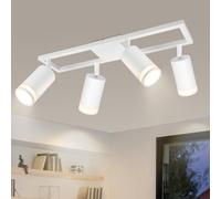 Dehobo Plafonnier LED 4 Spots, Spots de Plafond GU10 Double Orientable Moderne, Plafonnier 4 Spots Blanc pour Cuisine Chambre Salon Couloir Salle à manger, sans Ampoules