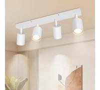 Dehobo Plafonnier Rampe Spots GU10, 4 Spots Orientable, Blanc Mat