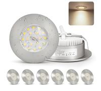 Dehobo Spot LED Encastrable 230V Ultra Plat 6W IP44 Salle de Bain Plafonniers Encastrables LED Spots de Plafond, Blanc Neutre 4000K, Spots Plafonnier Nickel Mat Lot de 6, Pour Salle de Bain, Cuisine