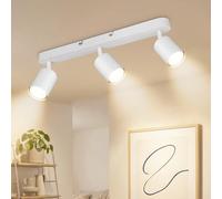 Dehobo Spot Plafond GU10 Orientables - Plafonnier LED 3 Spots - Plafonnier Spot Blanc - Moderne Applique Plafond Interieur LED pour Cuisine Salon Chambre, Sans Ampoule