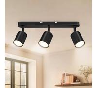 Dehobo Spot Plafond GU10 Orientables - Plafonnier LED 3 Spots - Plafonnier Spot Noir - Moderne Applique Plafond Interieur LED pour Cuisine Salon Chambre, Sans Ampoule