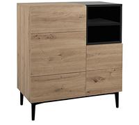 DEINE TANTE EMMA 003052 NOLA 01A Commode en chêne Artisan Noir 80 x 90 x 40 cm