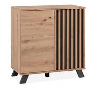 DEINE TANTE EMMA 003407 Medan 01D Commode Chêne Artisan NB. / Anthracite Lamelles env. 80 x 85 x 40 cm