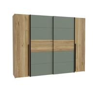 DEINE TANTE EMMA NRGS82511-M748 NARAGO Armoire pour vêtements avec Portes coulissantes à Portes coulissantes Chêne NB. / Sauge Vert env. 270 x 210 x 61 cm