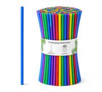 DeinPack 100 pailles réutilisables en plastique - Ø8mm longueur 240mm - Écologiques & durables - Idéales pour cocktails & boissons - Pailles colorées en polypropylène (PP) de qualité premium