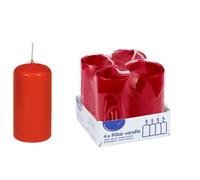 DeinPack 4 bougies coniques rouges HORECA | Ø 4 x 8 cm | Durée de combustion : environ 10 heures | Bougie conique de haute qualité | Bougies de l'Avent | pour la restauration, les hôtels, les mariages