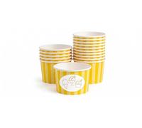 DeinPack Lot de 1000 coupes à glace, 240 ml, en carton universel respectueux de l'environnement avec PLA pour glace, dessert, amuse-bouches, apéritifs, collations - 1000 gobelets ronds à rayures