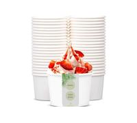 DeinPack Lot de 1000 gobelets 240 ml blancs | Gobelets universels en carton pour glace, dessert, fingerfood, entrées, snacks | Gobelets alimentaires ronds non imprimés