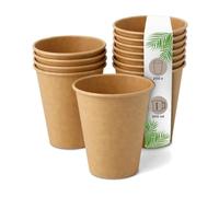 DeinPack Lot de 200 tasses à café respectueuses de l'environnement 300 ml 12 oz en papier marron I Gobelets à déguster I Coffee to go Gobelets jetables biodégradables