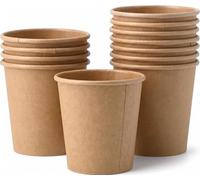 DeinPack Lot de 200 tasses à expresso 100 ml - Gobelets à café écologiques - Gobelets en carton marron non blanchi - Gobelets à expresso - Gobelets à dégustation - Gobelets jetables biodégradables