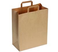 DeinPack Lot de 25 sacs en papier écologiques biodégradables et compostables - 32 x 17 x 44 cm