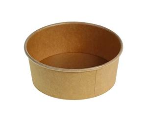 DeinPack Lot de 50 bols à salade 500 ml - Marron - Ronds - En carton kraft biodégradable - Emballage avec revêtement intérieur PLA - Bol à salade