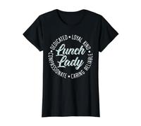 Déjeuner Lady Cafétéria Ouvrier Dîner Lady Cook Profession T-Shirt Graphique avec Valeur, Femme, Noir, S