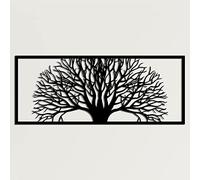 DEKADRON Décoration murale en métal, arbre encadré, décoration de salon, panneau mural, art mural en métal, décoration intérieure, tentures d'intérieur et d'extérieur (100 x 41 cm)
